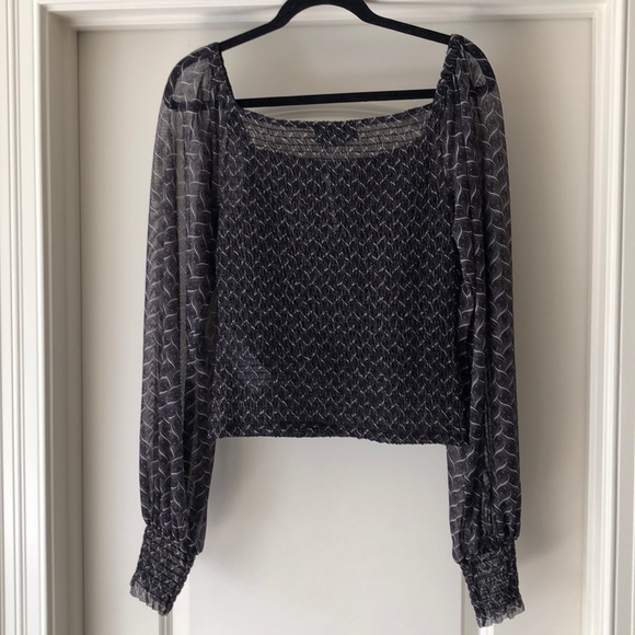 Anthropologie Smocked Square Neck Blouse - Picture 1 of 3